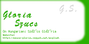 gloria szucs business card